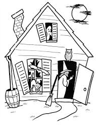 Cool Lines On The House Leave Off The Witch And Give Other Decorations Nrp Halloween Coloring Pages Halloween Coloring Halloween Coloring Pictures