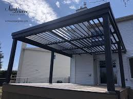 Patio Avec Pergola En Aluminium Patio With An Aluminum Pergola Aluminum Pergola Aluminum Awnings Aluminum Patio