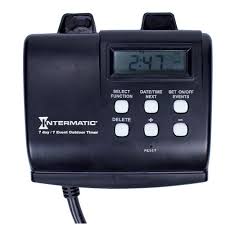 Intermatic 15 Amp 7 Day Outdoor Digital Plug In Timer Black Hb880rd89 The Home Depot