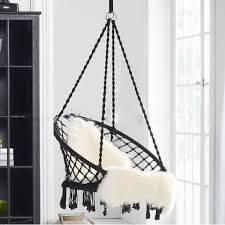 In the desert and other drier environments, you can anchor your shade canopies with less tension giving a flow to the sails. Nordic Style Black Round Hammock Hammock Swing Chair Swinging Chair Hammock Chair