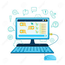The bleeping computer chat rooms are public chat rooms. Illustration Chat Online Customer Support Client Vector Image Desktop Computer Keyboard Mouse Monitor Screen Active Chat With Service Technical Advice Online Store Help Every Day Without Holiday Royalty Free Cliparts Vectors And