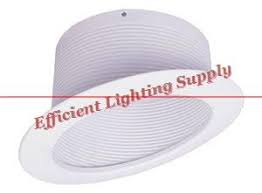 6 White Stepped Baffle Sloped Trim 09 6tslpbw 6 Inch