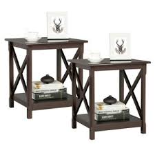 Safavieh home kaiya side table. 2pcs End Table Sofa Side Table W Accent X Design Storage Shelf 689806181016 Ebay
