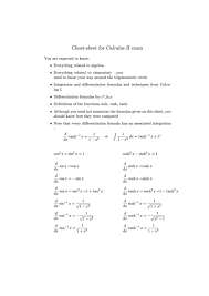 A function y = f (x) is continuous at x = a if i). Calculus 2 Cheat Sheet Printable Pdf Download