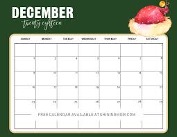 Free Christmas Themed December Printable Calendars December Printable Calendar Printables Christmas Calendar