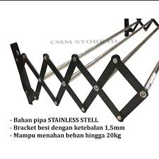 Krisbow jemuran pakaian pipa lipat merupakan jemuran baju yang mampu dilipat dengan ukuran yang sangat kecil. Jual Jemuran Dinding Lipat Stainless Steel Jemuran Tembok Jemuran Baju 125cm Terbaru Juni 2021 Blibli