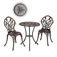 If you have a large patio. 3 Piece Bistro Patio Furniture Set With Table And Two Chairs Aluminum Tulip Design Perfect For Front Porches Or Small Patios Porchandpatiofurnishings Com