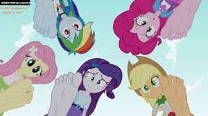 Fluttershy's human counterpart appears in the my little pony equestria girls franchise. 625056 Safe Artist Maze1000 Character Applejack Character Fluttershy Character Pinkie Pie Character Rainbow Dash Character Rarity My Little Pony Equestria Girls Barefoot Feet Foot Fetish Foot Focus Huddle Shot Humane Five Pov Soles