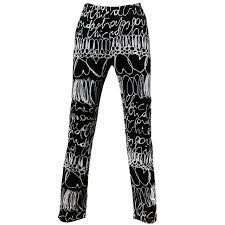 Moschino Vintage 1990s 90s Velour Cheap And Chic Scribble Print Pants For Sale At 1stdibs Moschino Scribble Print Scribble Pants Moschino Printed Jeans