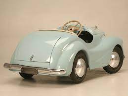 Original Vintage Austin J40 Joy Iv Roadster Blue Over White Pedal Car 17337 Pedal Cars Vintage Austin Toy Pedal Cars