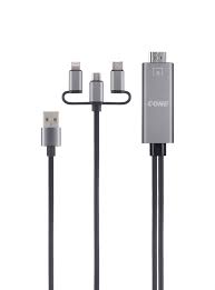 وصلة تلفزيون Hdmi للايفون والجلكسي والتايب سي Eone Anwa3