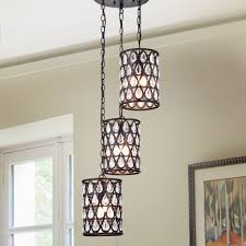 Shop Ginsmore 3 Lamp 3 Shade Crystal Antique Bronze Pendant Overstock 18658154