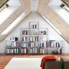 Idee Per Librerie Modulari E Leggere Per Arredare La Mansarda Sfruttando Gli Angoli Inutilizza Design Del Prodotto Design Di Interni Di Lusso Ripiani In Vetro