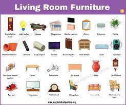 Esl printable furniture vocabulary worksheets, picture dictionaries, matching exercises, word search and crossword puzzles, missing letters in words and unscramble the words exercises. Living Room Furniture Useful List Of 60 Objects In The Living Room English Study Online