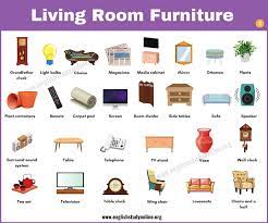 Your dining room is one of the most important rooms in the home, and it is extremely important to create a good atmosphere. Living Room Furniture Useful List Of 60 Objects In The Living Room English Study Online
