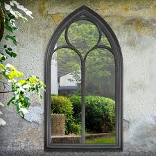 Uttermost kenitra gold arch mirror 12907. Extra Large Black Garden Wall Mirror Metal Arch Vintage 3ft8 X 2ft 112 X 61cm 5055781840302 Ebay