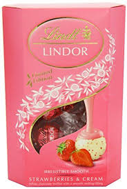 Lindt Lindor Strawberry And Cream Lindor 200 G Chocolate Truffles Strawberries And Cream Lindt Lindor