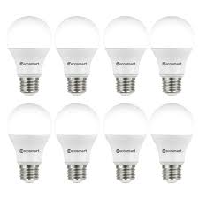 Ecosmart 60 Watt Equivalent A19 Non Dimmable Led Light Bulb Daylight 8 Pack B7a19a60wul38 The Home Depot