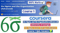 Six Sigma and the Organization (Advanced) | Coursera | Six Sigma ...