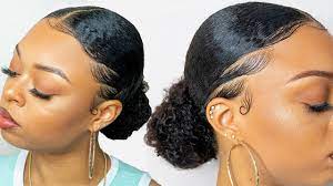 Slick the hair down on the sides and at the back before securing with an elastic. Sleek Low Bun Natural Hair Youtube