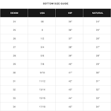 46 genuine us jeans size chart conversion