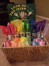 Birthday Gift Basket Ideas For Sister Rainbow Vodka Basket My Sister And I Made For A Fundraiser To Auction Off Themed Gift Baskets Fundraiser Baskets Auction Gift Basket Ideas