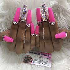 Where to get the best hot pink nails? Diy Clothes Diy Bathroom Diy Bracelets Kitchen Garden Diy Geschenke Outdoor Decor Simple Pink Bling Nails Diamond Pink Nails Bling Nails
