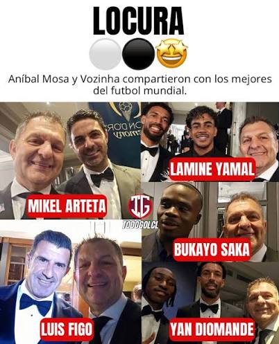 TodoGolCL | Aníbal Mosa y Vozinha no desaprovecharon la oportunidad de compartir con los mejores del futbol mundial en la gala del balón de oro 2026.... | Instagram