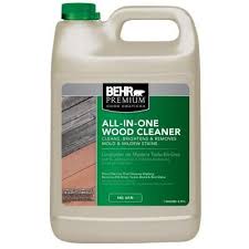 Behr Premium 1 Gal All In One Wood And Deck Cleaner 06301n The Home Depot Staining Wood Wood Cleaner Mildew Stains