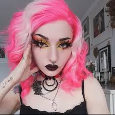 Pink White Lace Front Wig