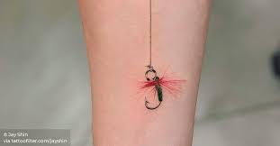 If you're looking for a good picture design, one of the best choices you can make is a fishing lure tattoo. Fish Hook Tattoo On The Inner Forearm