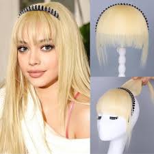 Amazon.com : G&T Platinum Blonde Human Hair Toppers with Rhinestone Band  for Women Clip in Bangs with Band Straight Hairpiece for Thinning Hair  (Platinum Blonde) : Beauty & Personal Care