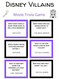 70 most exciting and ultimate disney trivia questions: Disney Villains Trivia Quiz Free Printable The Life Of Spicers