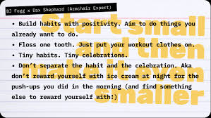 Bj Fogg Build Tiny Habits With Positivity Podcast Note