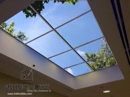 Ceiling With Led Skylight From Artificial Sky Creates A Window In This Hospital And Healing Art For Patients Sky Ceiling Skylight Ceiling Art