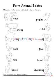 Farm Animal Babies Matchup Worksheet Farm Animal Babies Matchup Worksheet Animal Babies Farm F In 2020 Animal Worksheets Farm Animals Kindergarten Worksheets