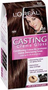 5.0 out of 5 stars.we will be doing a lot more diy in the future but for now this one is first.we are using the l'oreal casting creme gloss in chocolate 535!! Loreal 535 Chocolate Brown Hair Dye Loreal Casting Creme Gloss Hair Dye Brands