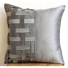Grey Silver Bricks 22x22 Inches Decorative Large Pillow Covers Silk Pillow Cover Throw Pillow Cover Couch Silk Throw Pillows Decorative Throw Pillow Covers