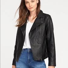 Old Navy Faux Black Leather Jacket Size Small Nwt