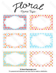 Free Printable Floral Name Tags The Template Can Also Be Used For Creating Items Like Labels And Plac Printable Tags Template Name Tag Templates Tag Templates