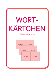 Wortkartchen Ie Tz Ck Unterrichtsmaterial Im Fach Deutsch Wortkarte Unterrichtsmaterial Reimworter
