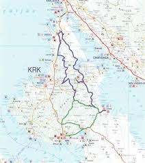 Karte Der Radroute Zentral Krk Fahrradtour Radtour Krk