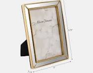 4x6 Resin Mirrored Beaded Border Photo Frame, Gold ...