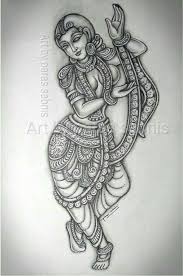 Black And White Mural Painting Outline Pin On Krishna