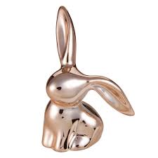 Statuette Lapin En Porcelaine Cuivree H7 Deco Cuivre Porcelaine Figurine
