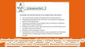 40 soal pkn kelas xi semester 2 & jawaban (kurikulum 2013) 45 soal uas/pas ppkn kelas 8 smp/mts & jawaban hots (pilgan, essay) 50 soal pkn tentang dasar negara, konstitusi & jawabannya. Jawaban Uji Kompetensi Bab 2 Ppkn Kelas 12 Halaman 68 Perlindungan Dan Penegakan Hukum Di Indonesia Youtube