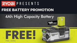 Ryobi Free Battery Promotion Battery Free Ryobi Battery