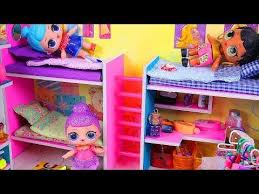 Diy Miniature Doll Bunk Bed Dollhouse Bedroom For Lol Youtube Doll Furniture Diy Lol Dolls Diy Dollhouse