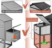 Gowoodhut Chicken Coop and Run Wooden Backyard Chicken House Rabbit Hutch with Nesting Box
