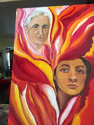 Should I lighten the face in my Georgia O'Keeffe painting?